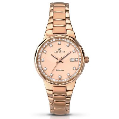 Women's rose gold plated bracelet watch 8017.01